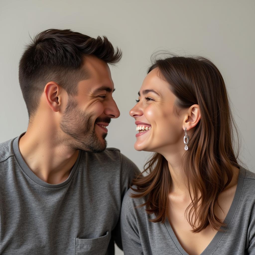 Couple sharing a secret code, representing the personalized meaning of 160 in love.