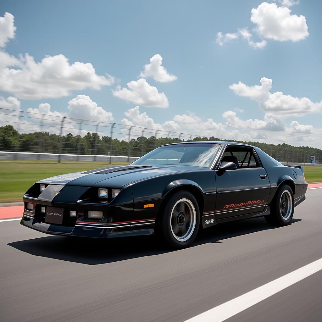 1992 Chevrolet Camaro Z28 racing on a track