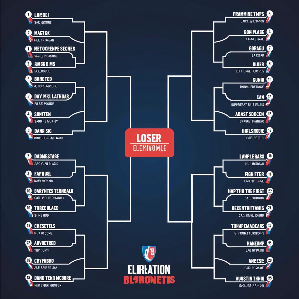 Structure of a 25 Team Double Elimination Bracket