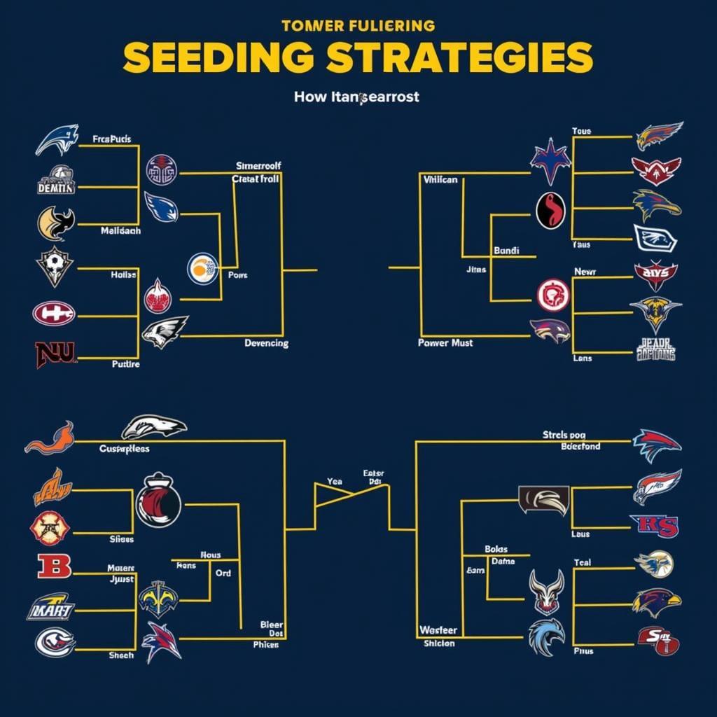  Visual representation of different seeding strategies for a 27 team bracket