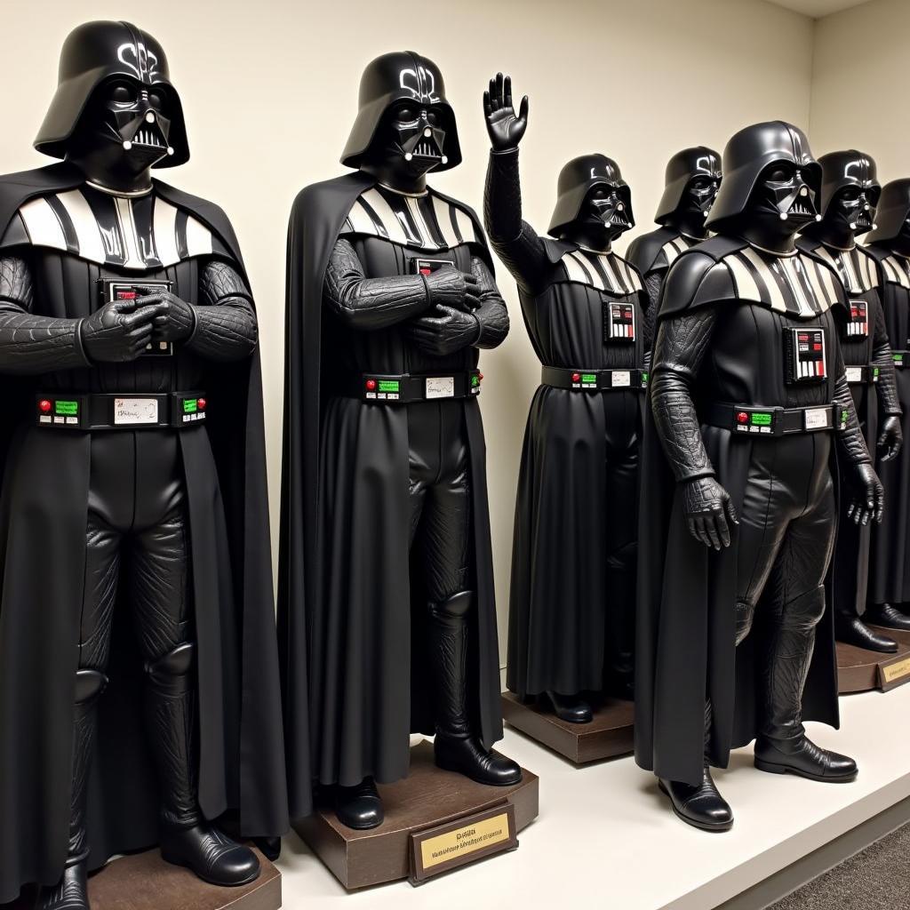 Darth Vader statues in various poses