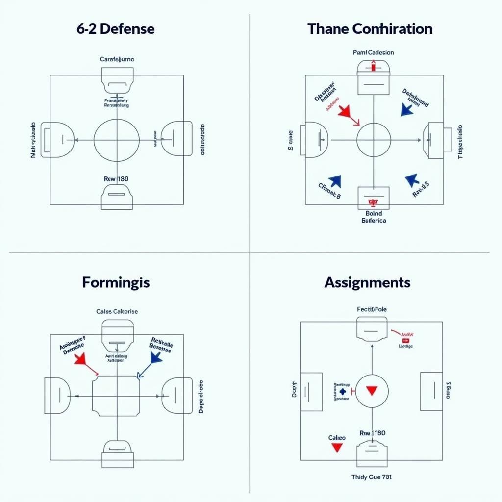 Adjustments for 6-2 defense based on different offensive formations