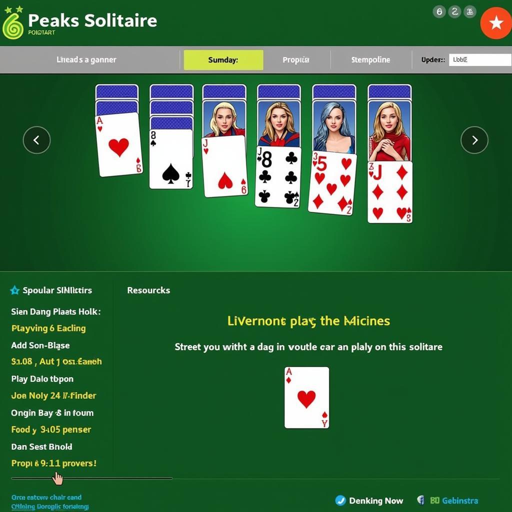 Enjoy 6 Peaks Solitaire Online