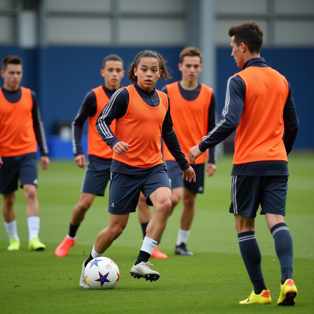 Academy Players in Intense Training Session