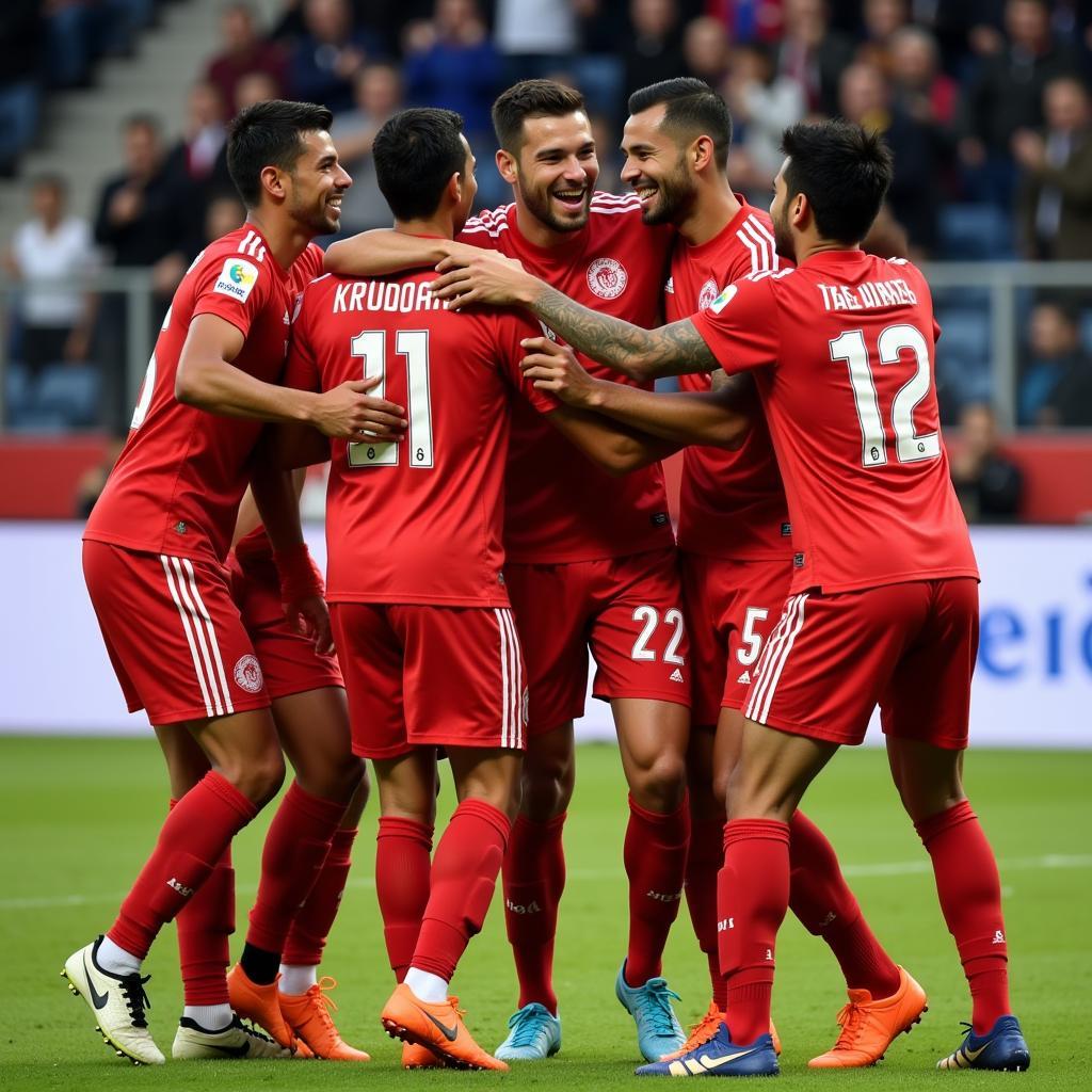 Yamal Celebrating Goal with Teammates