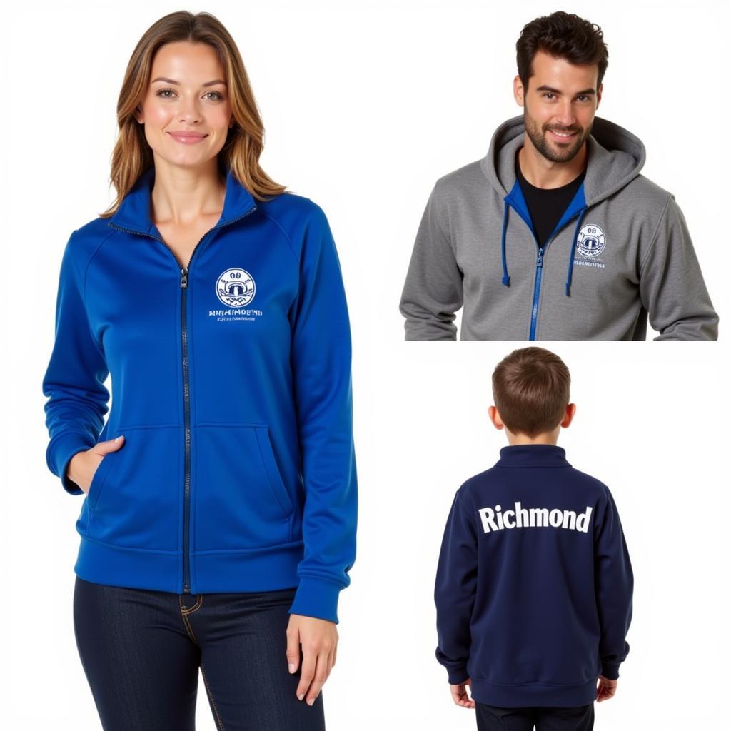 Different styles of the AFC Richmond zip up jacket