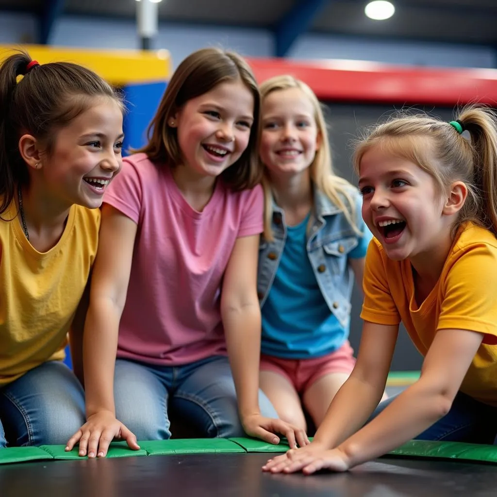 Kids Enjoying Trampoline Game