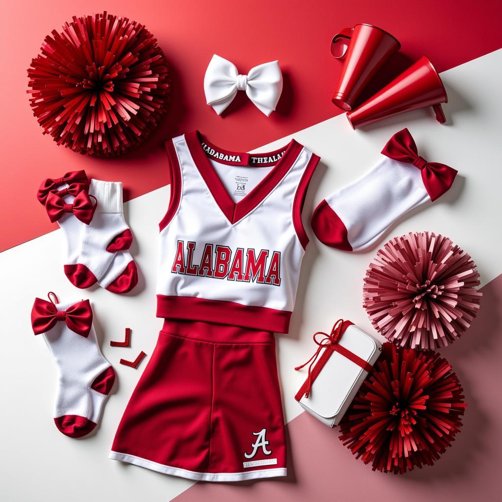 Assortment of Alabama Cheerleader Uniform Accessories