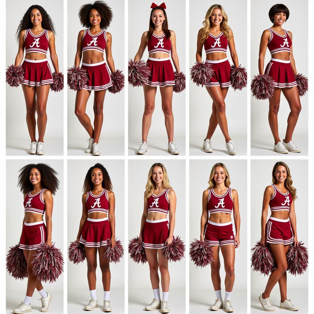 Alabama Cheerleader Uniform Evolution Through the Years