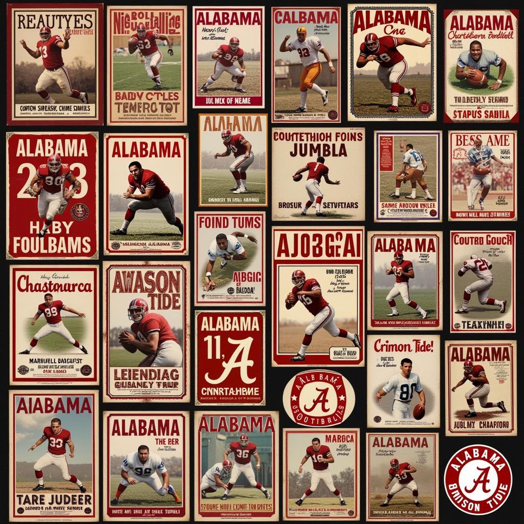 Vintage Alabama Crimson Tide Football Posters