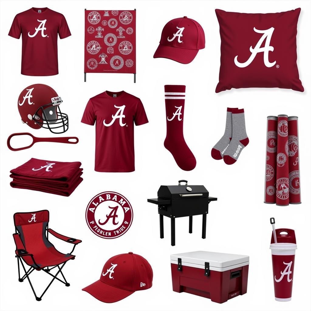 Various Alabama Football Fan Gear