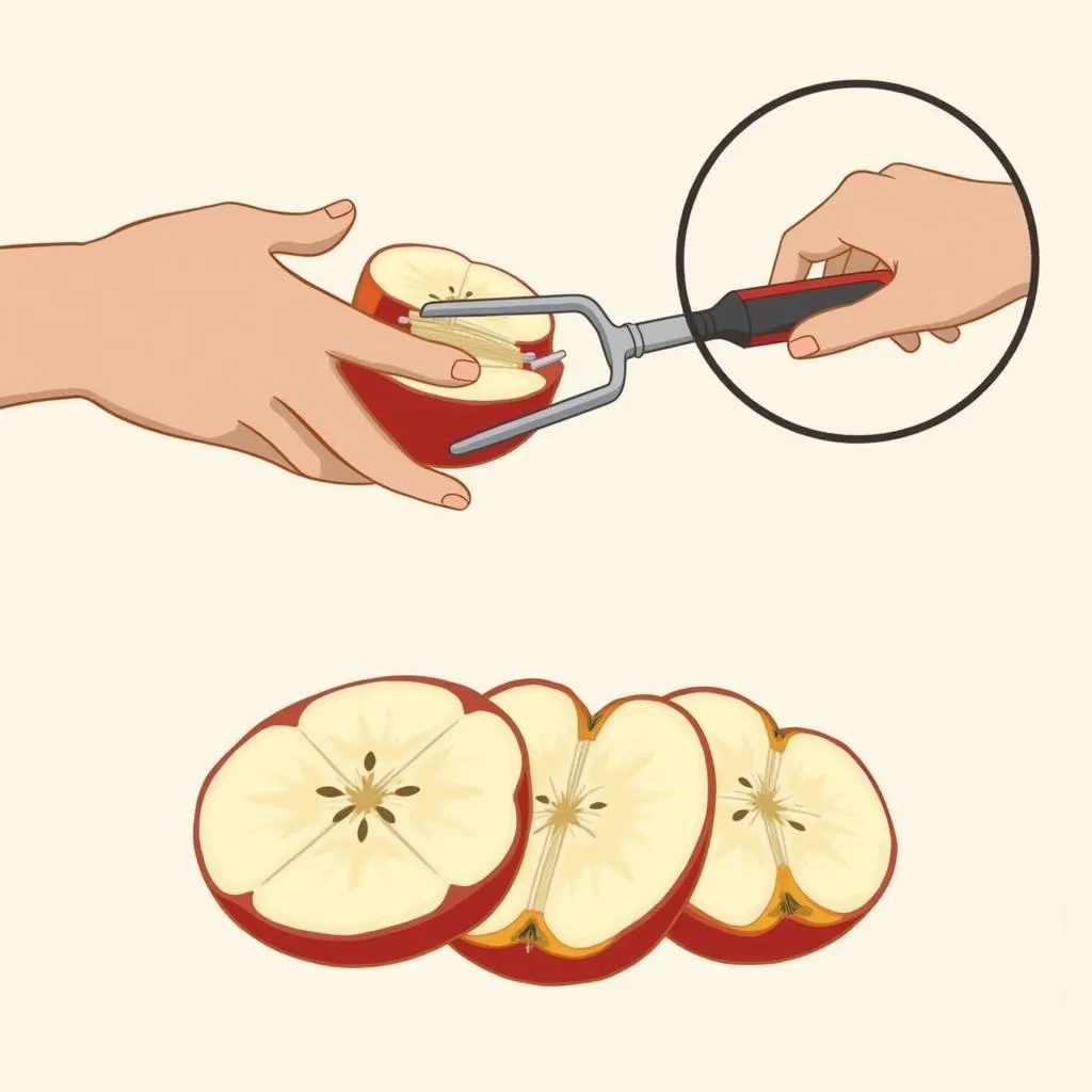 Using an apple slicer