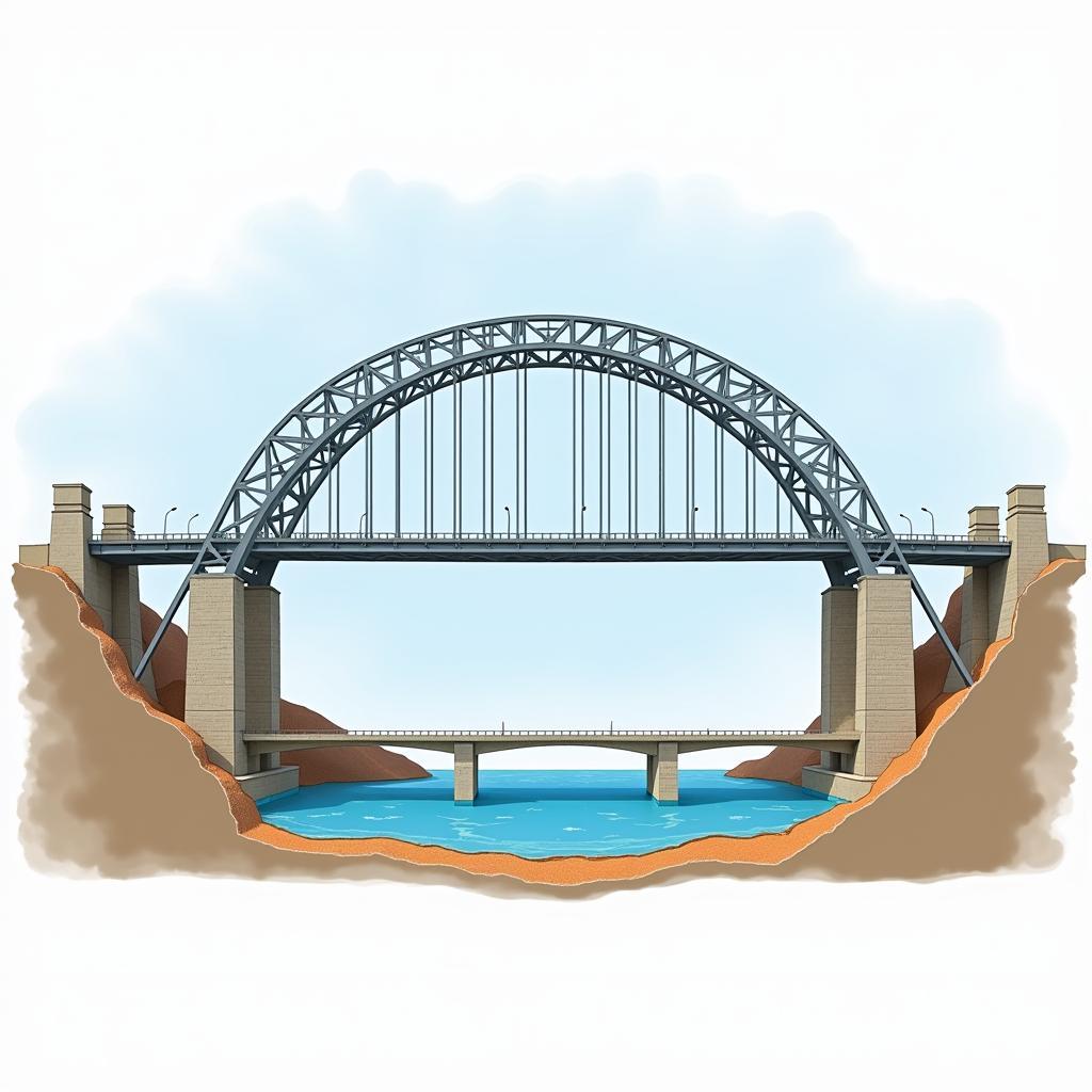 Load distribution in an arch bridge