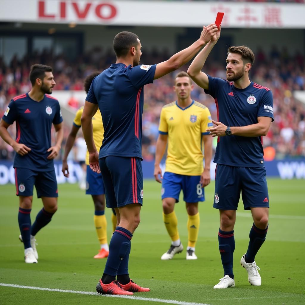 Assistant Coach Taking Charge After Red Card Incident