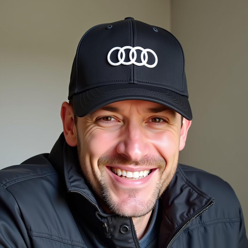 Audi Fan Wearing Audi Patch Cap