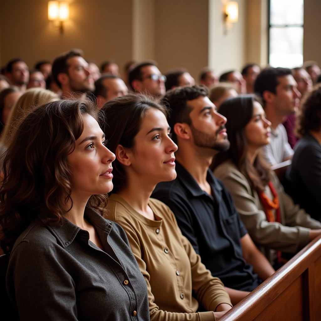 Group of parishioners attending Latin Mass in Austin, Texas