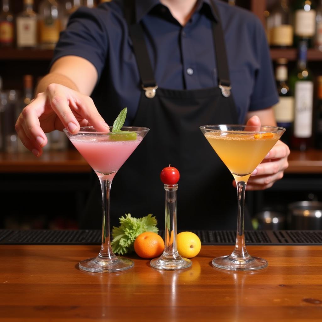 Bartender Selecting a Garnish Pick