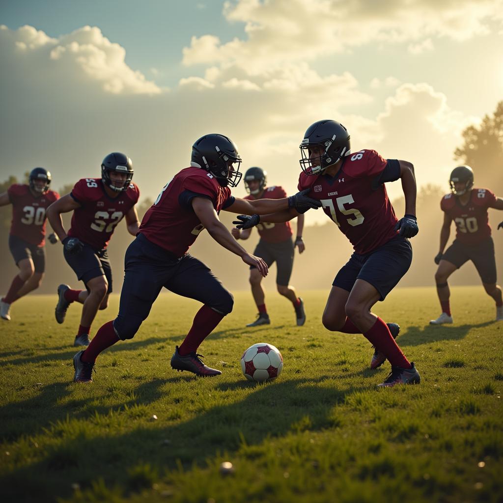 Battlefield Football Team in Action