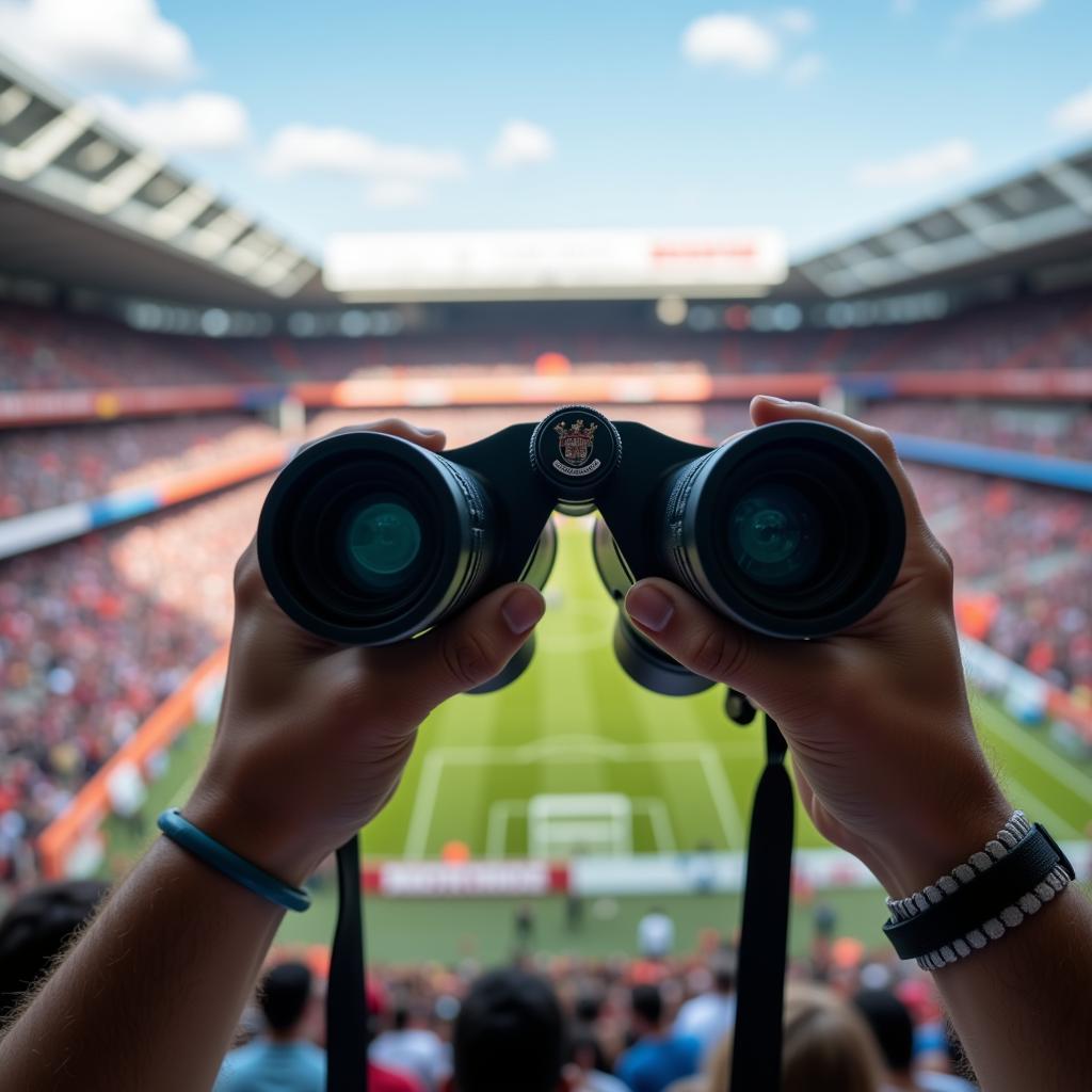 Binoculars for football fans