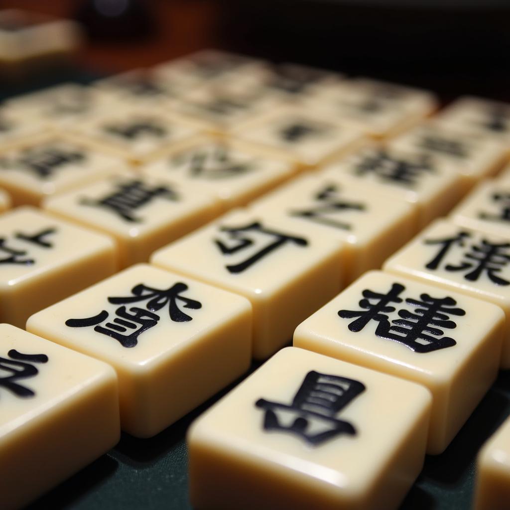 Classic Black and White Mahjong Tiles