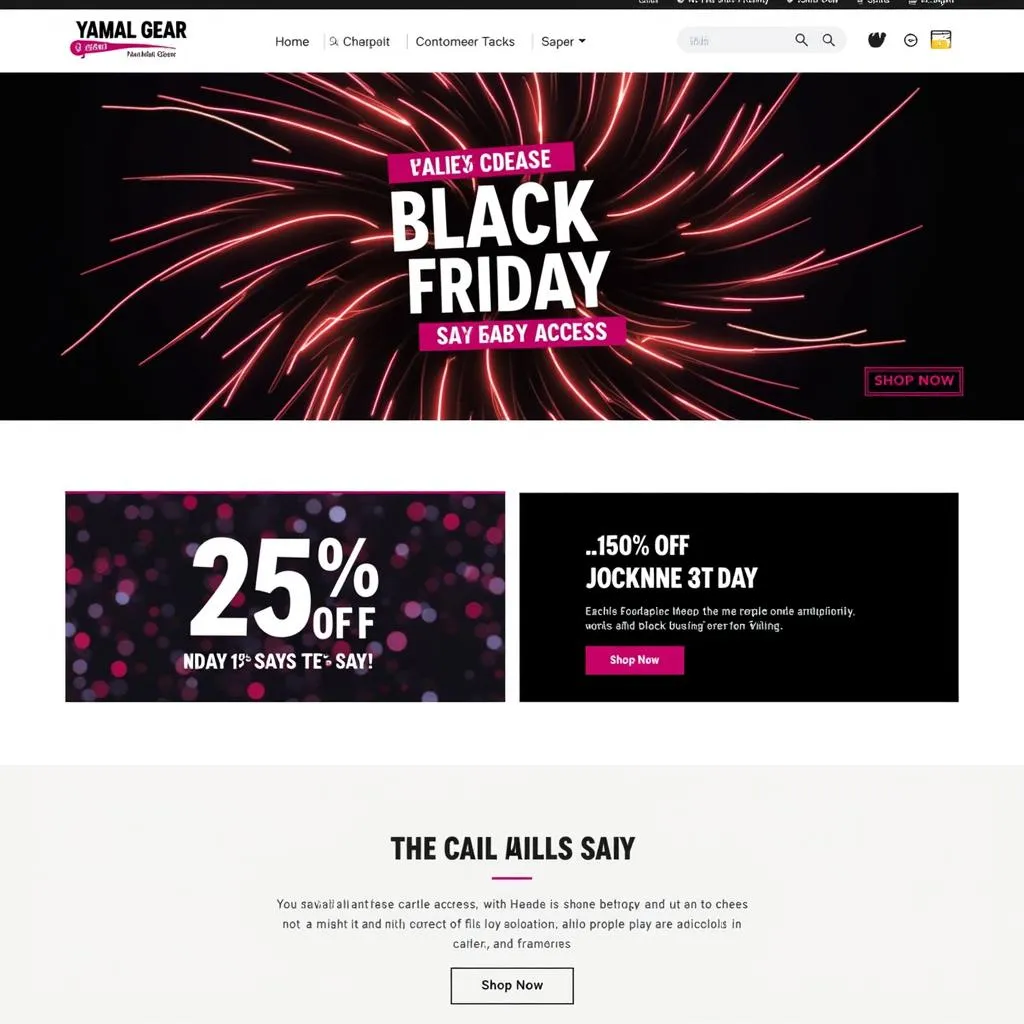 Website banner advertising the Black Friday sale on Yamal merchandise