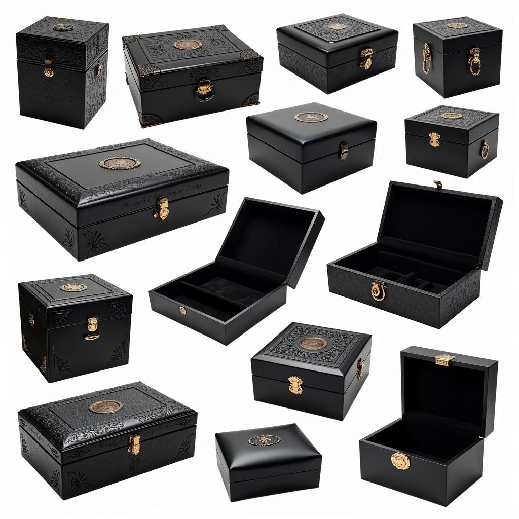 Various Black Keepsake Boxes