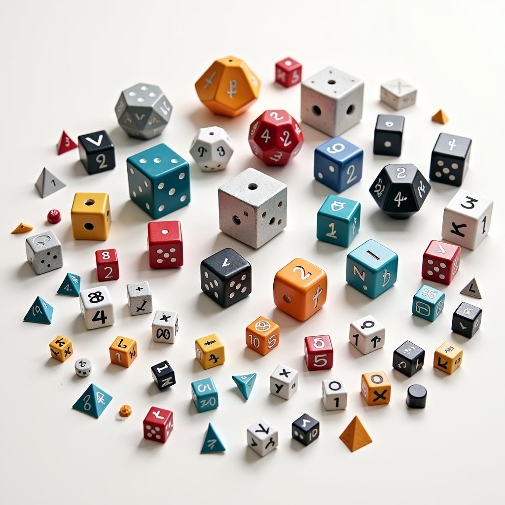 Variety of blank dice sets