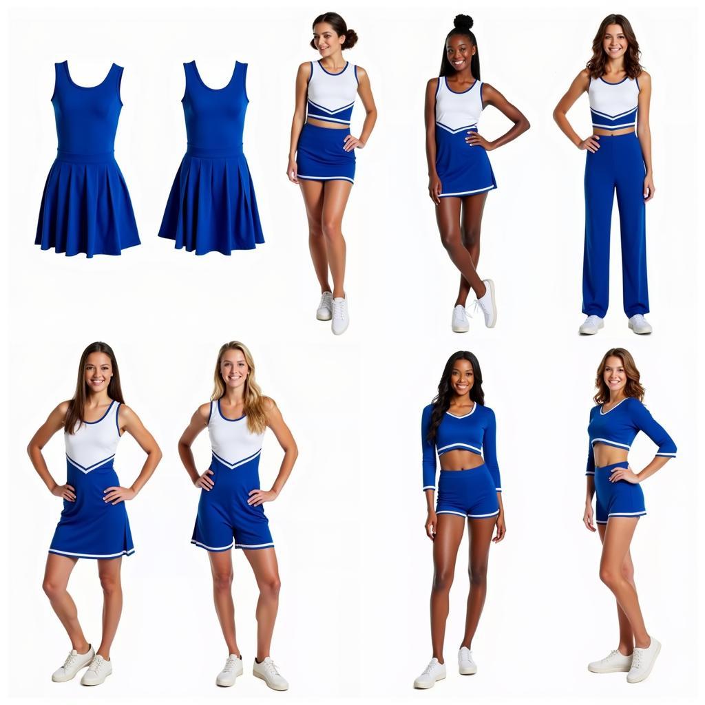 Blue and White Cheer Uniform Styles: Classic and Modern Options