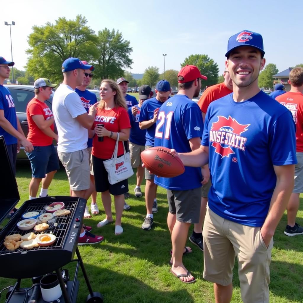 Boise State fan wearing apparel