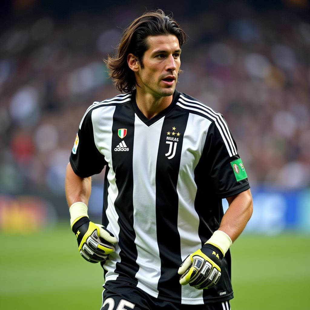 Gianluigi Buffon in his iconic Juventus jersey