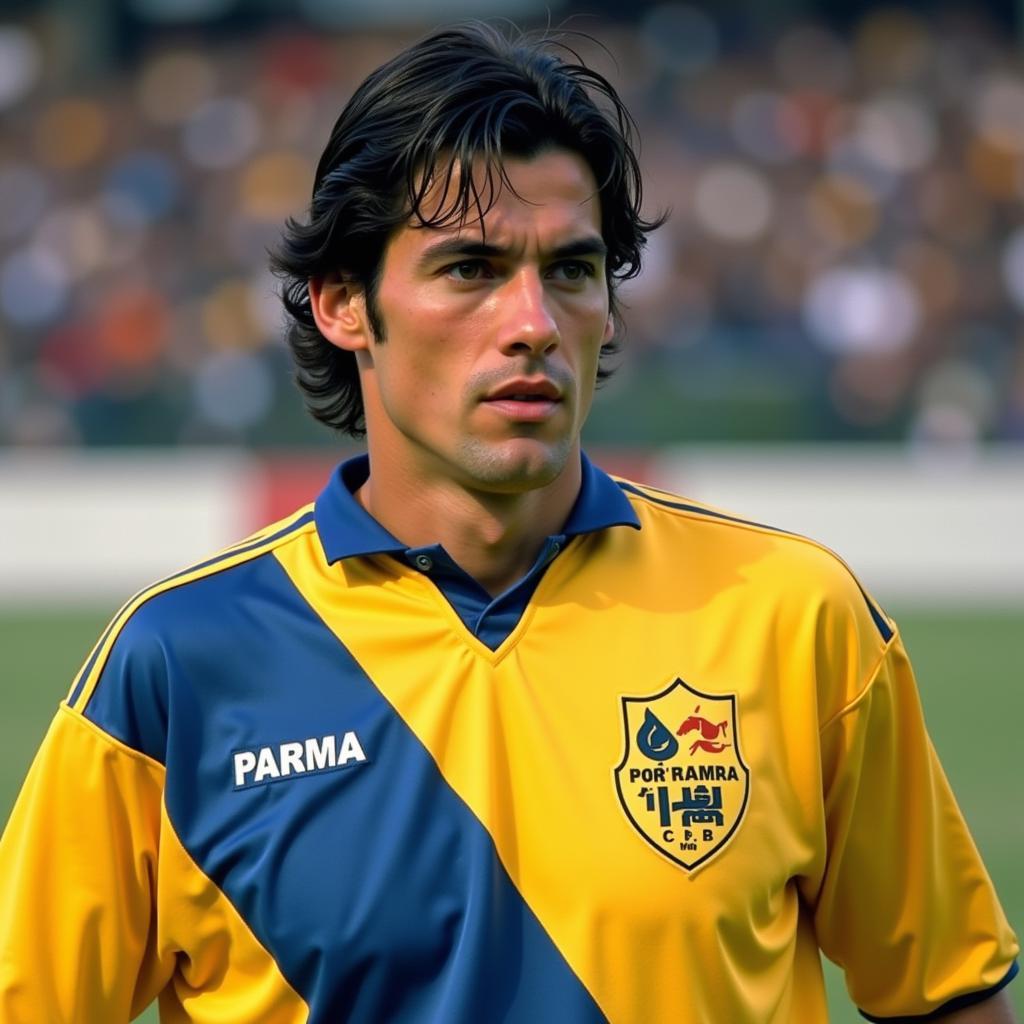 Gianluigi Buffon in his classic Parma jersey