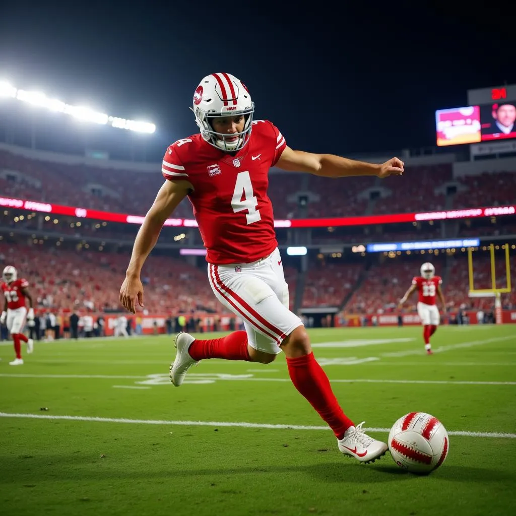 Cairo Santos kicking a field goal