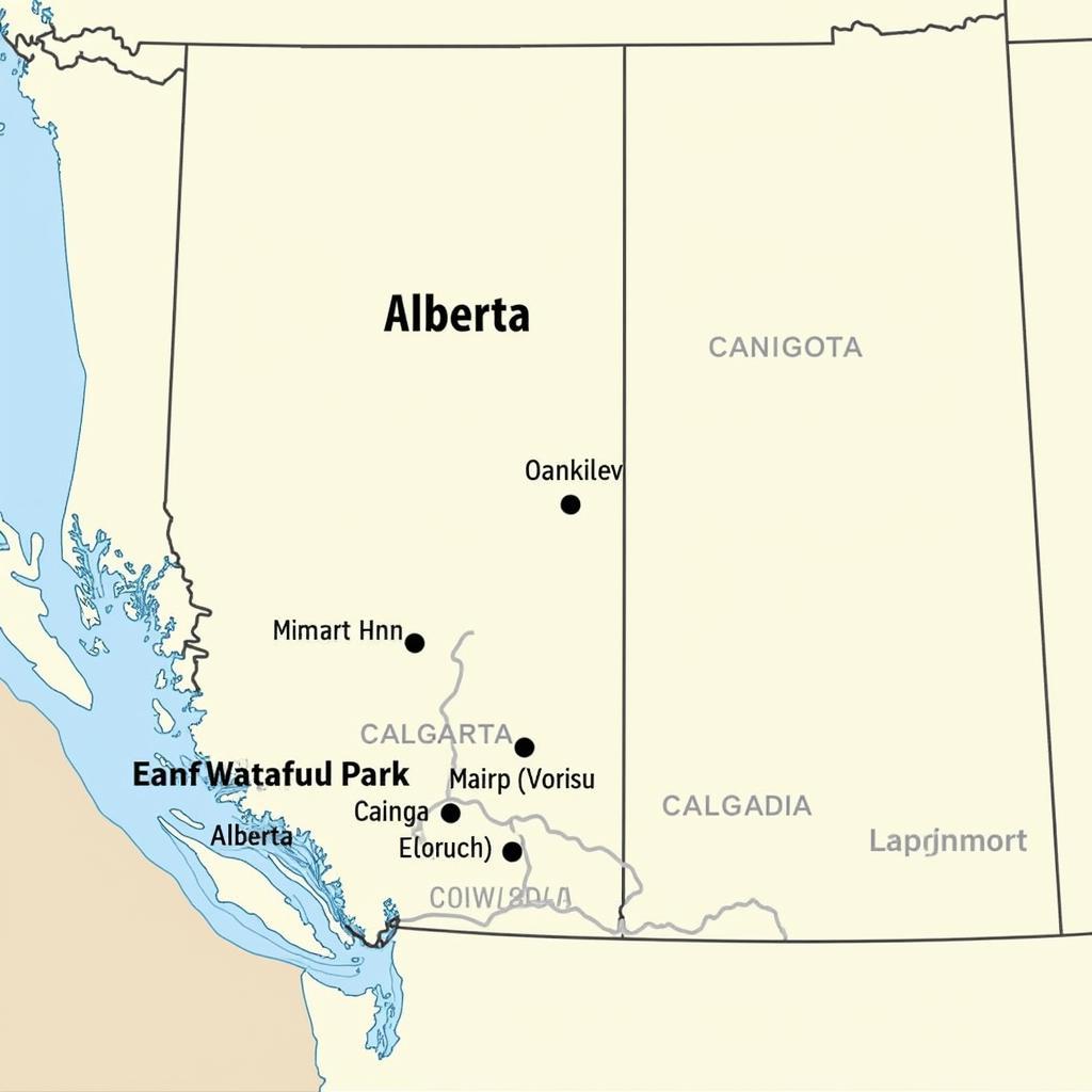 Map of Alberta highlighting Calgary's location