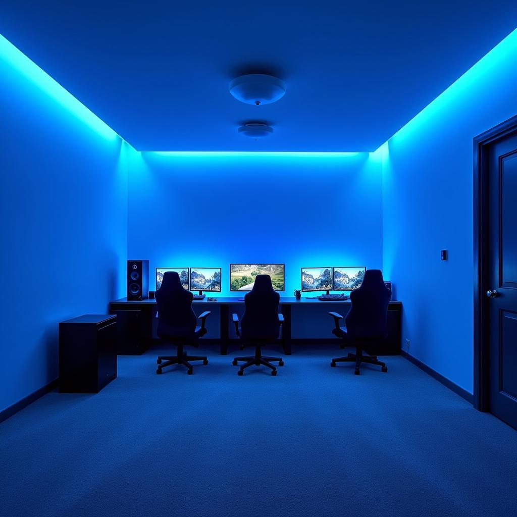 Gaming Room with Calming Blue Walls