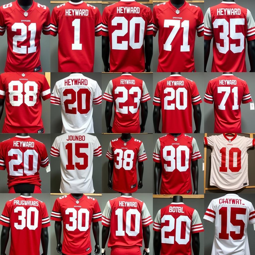 Collage of different Cam Heyward Ohio State jersey styles