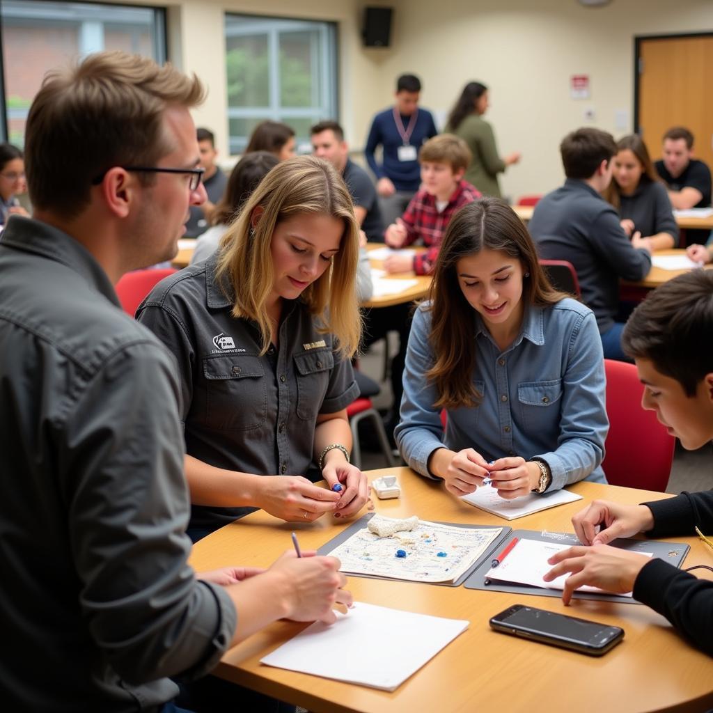 Students participating in a campus outreach workshop