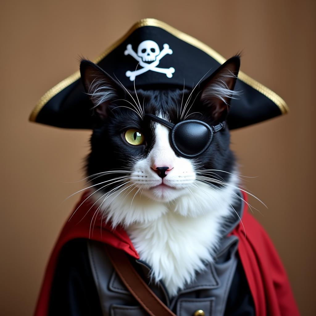 Cat Dressed as a Pirate for Halloween