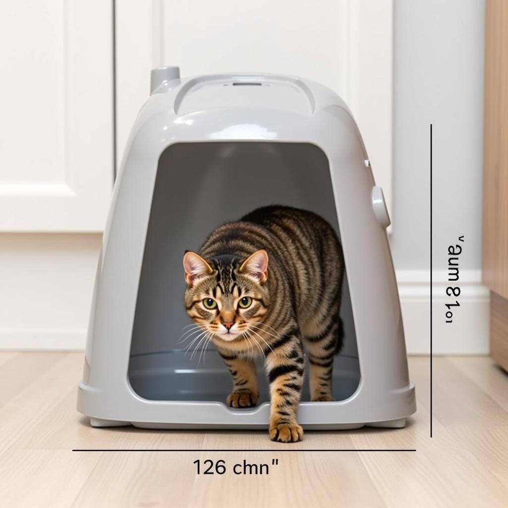 Cat Using Catit Pixi Litter Box