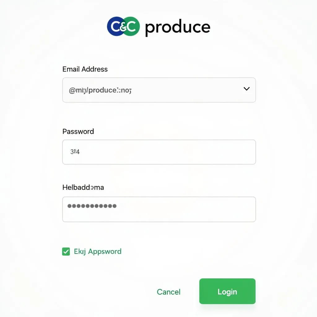 C&amp;C Produce Login Page