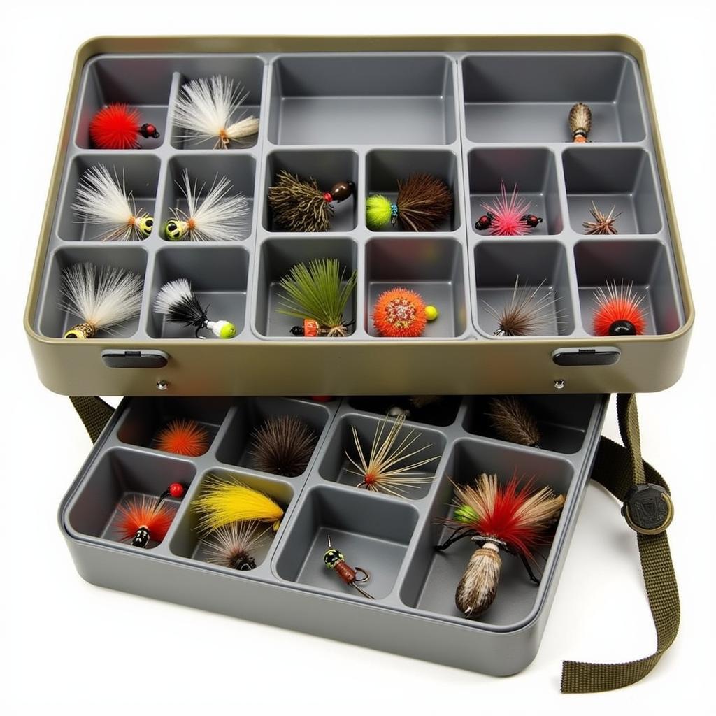 Organized Compartments in a CF Designs Fly Box