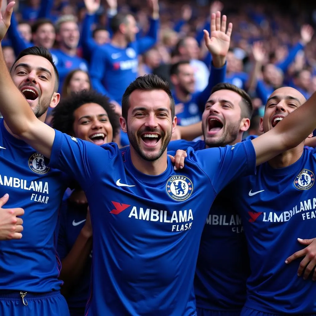 Chelsea Fans Celebrating a Victory in the New Third Kit