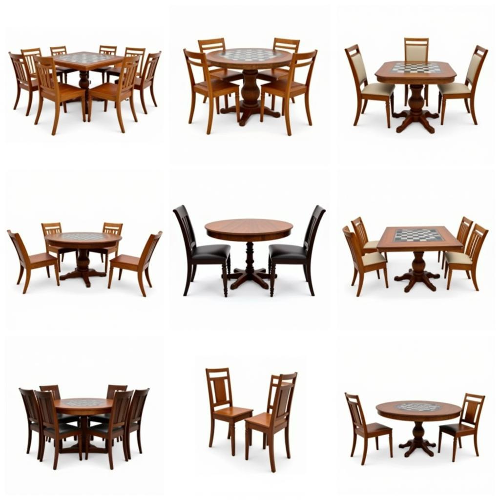 Different chess table chairs set styles