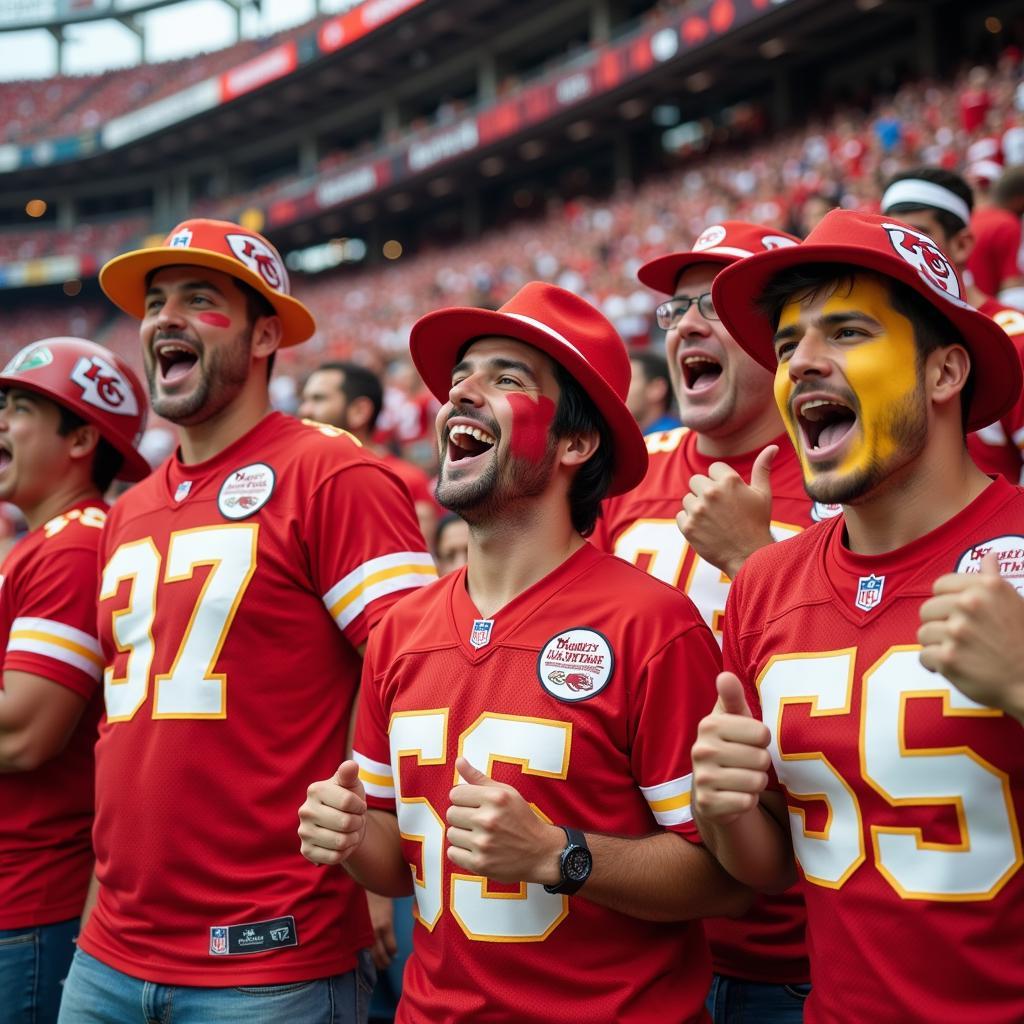 Chiefs fans sporting retro jerseys