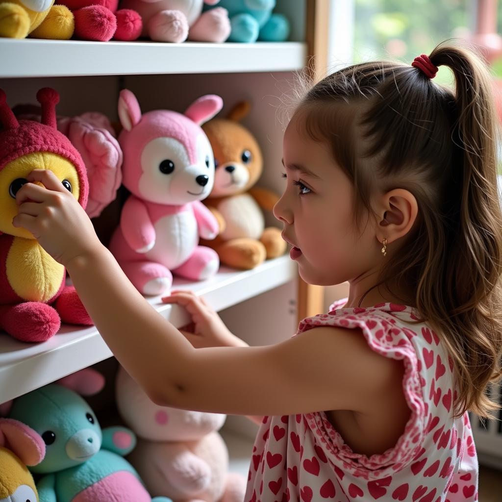 Selecting a love bug stuffed animal