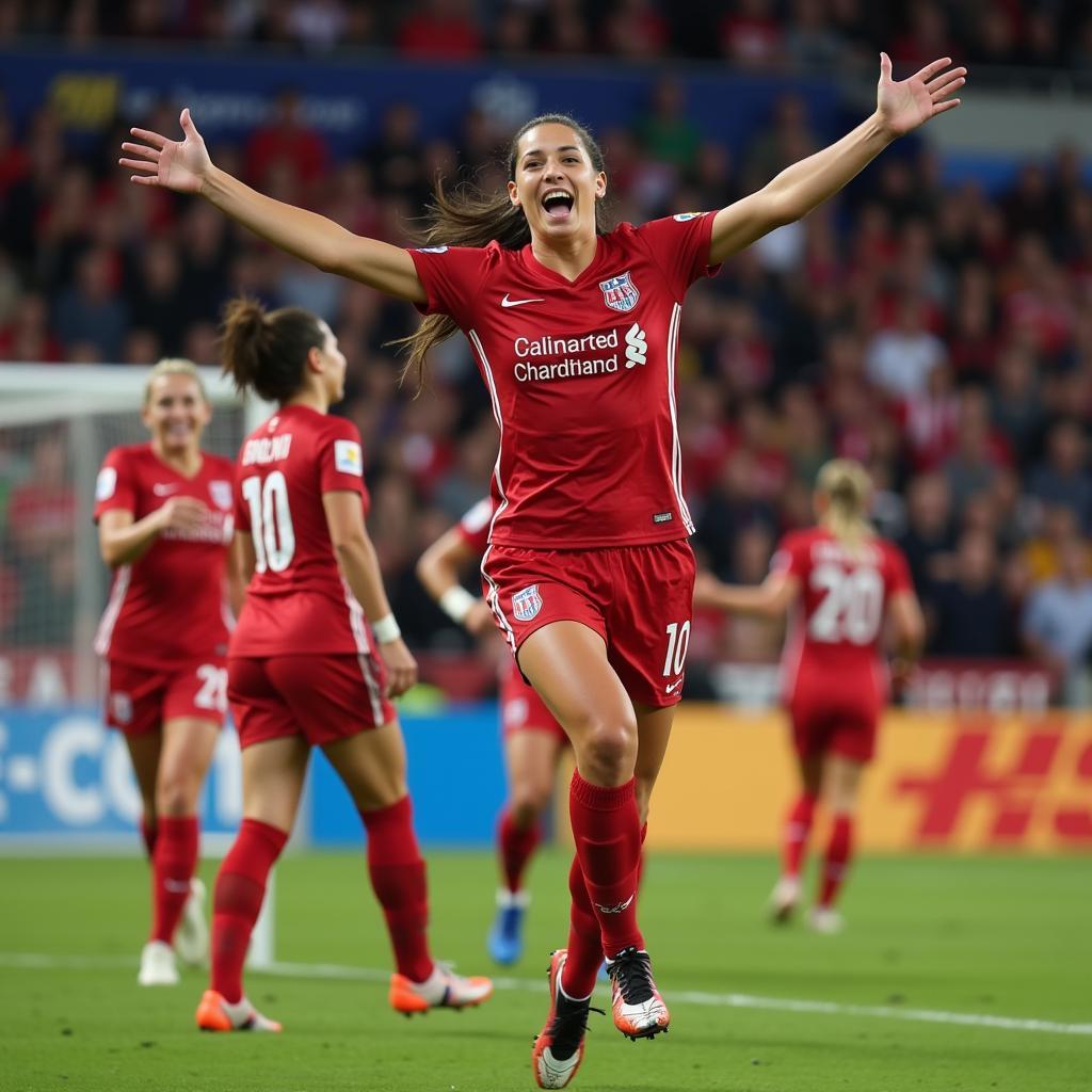 Christie Ward Celebrating a Goal