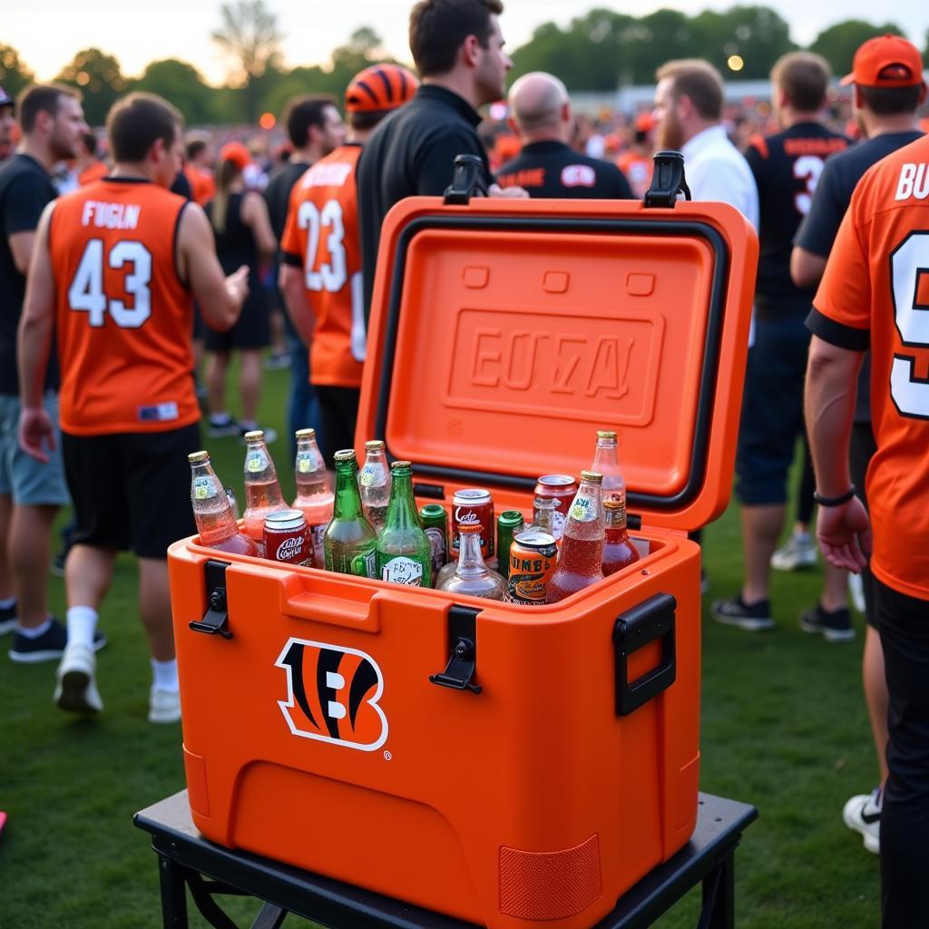 Cincinnati Bengals Cooler at Tailgate Party