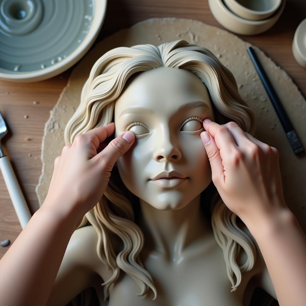 Sculpting a Mermaid with Clay