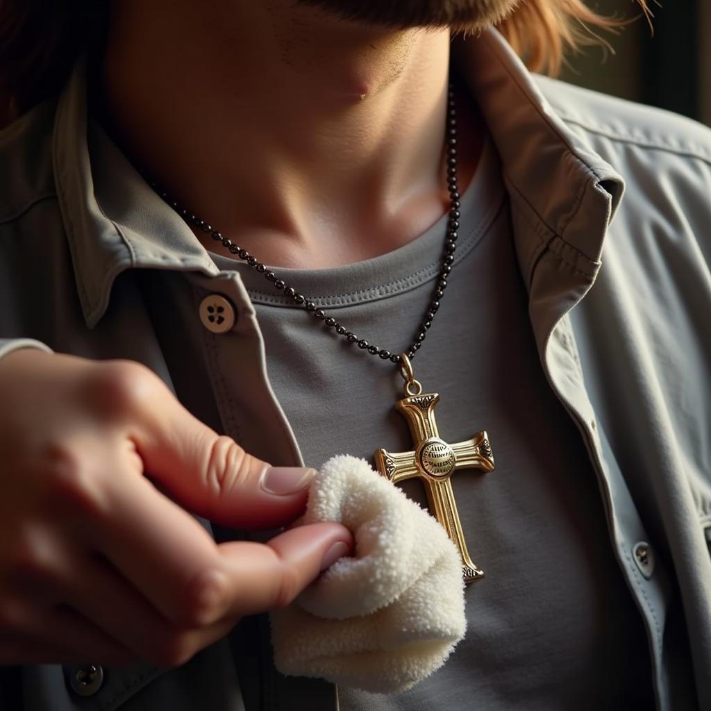 Cleaning a Baseball Necklace Cross