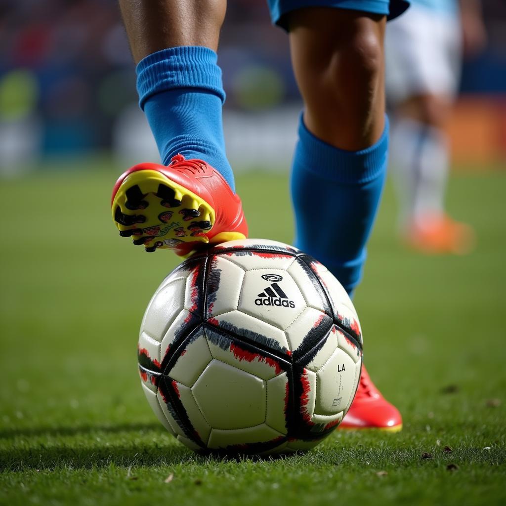 Close-up of Yamal's Feet Controlling the Ball in Cup Boots