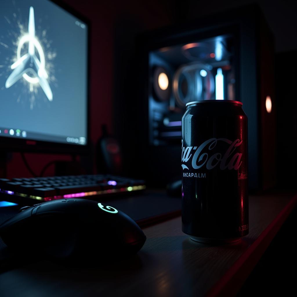 Gamer's Setup with Cola Can